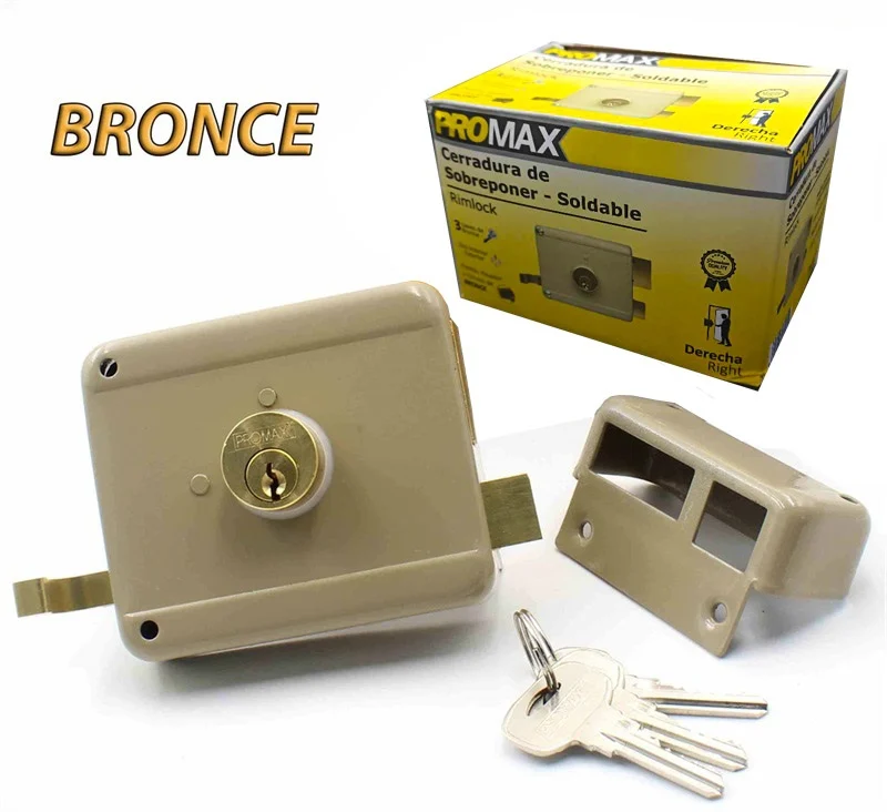CERRADURA DERECHA SOLDAR BRONCE TIPO YALE